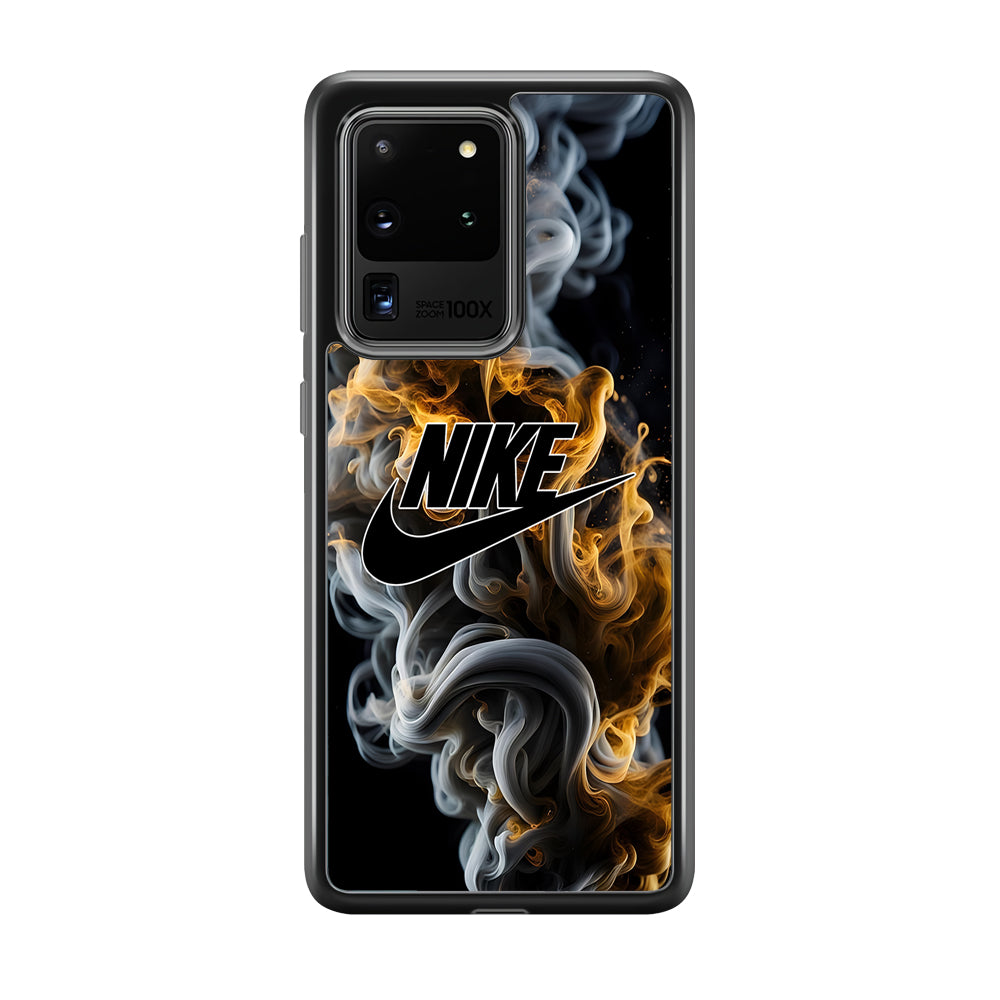 Nike Logo Smoke Mixed with Fire Samsung Galaxy S20 Ultra Case-Mobile Phone Case-Rubber Black (2D Case)-Altracase