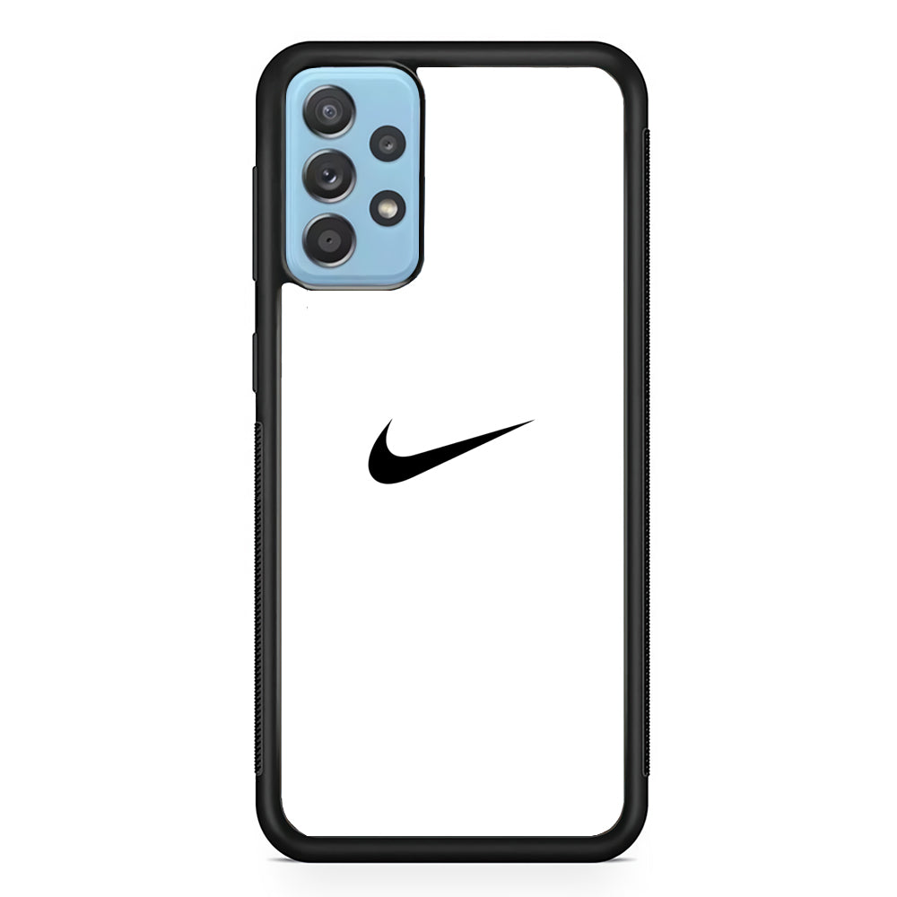 Nike Logo White Simple Samsung Galaxy A52 Case-Mobile Phone Case-Rubber Black (2D Case)-Altracase