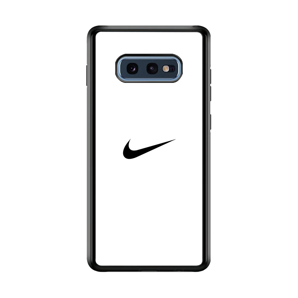 Nike Logo White Simple Samsung Galaxy S10E Case-Mobile Phone Case-Rubber Black (2D Case)-Altracase