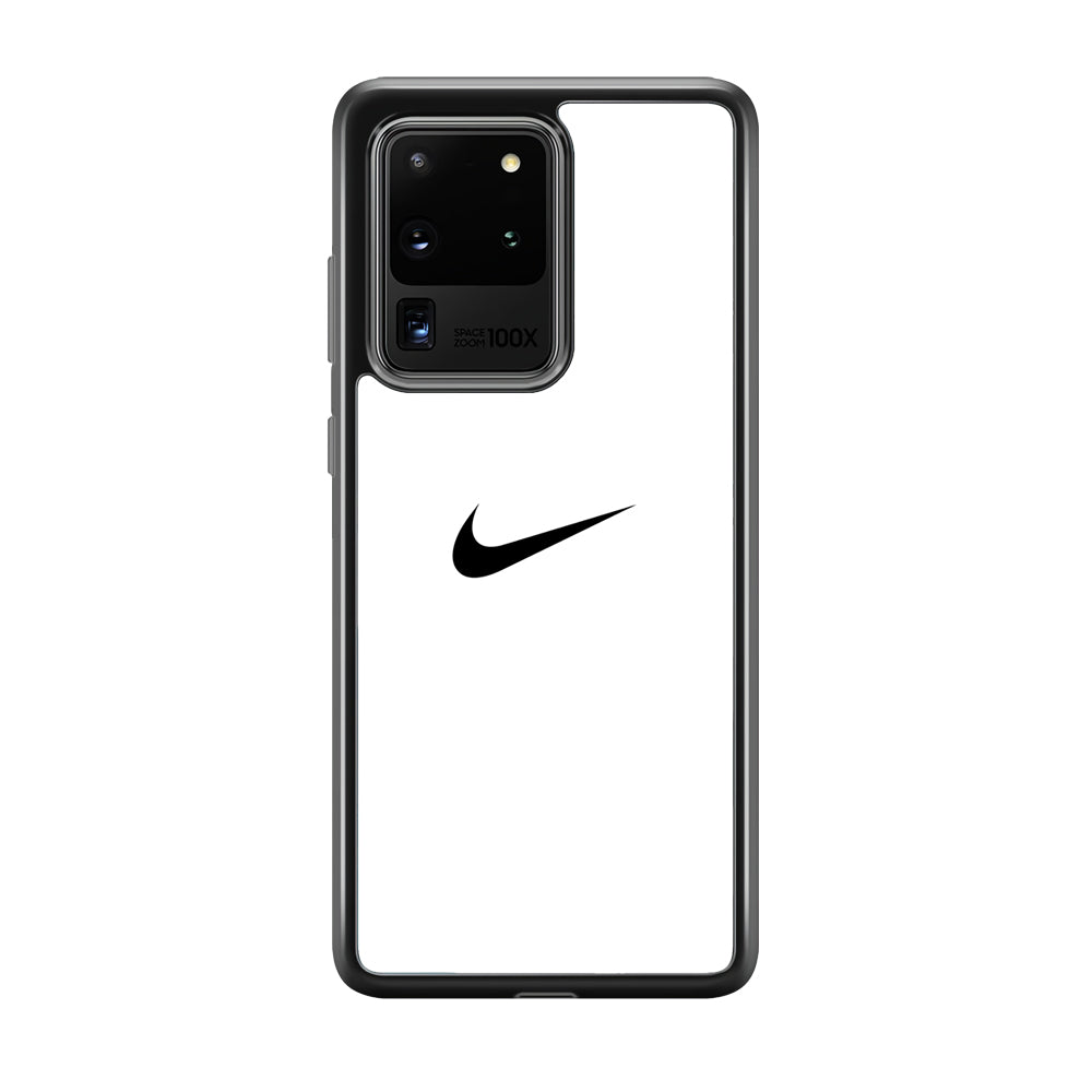 Nike Logo White Simple Samsung Galaxy S20 Ultra Case-Mobile Phone Case-Rubber Black (2D Case)-Altracase