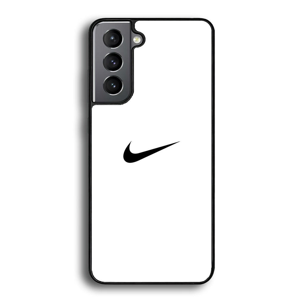 Nike Logo White Simple Samsung Galaxy S24 Case-Mobile Phone Case-Rubber Black (2D Case)-Altracase