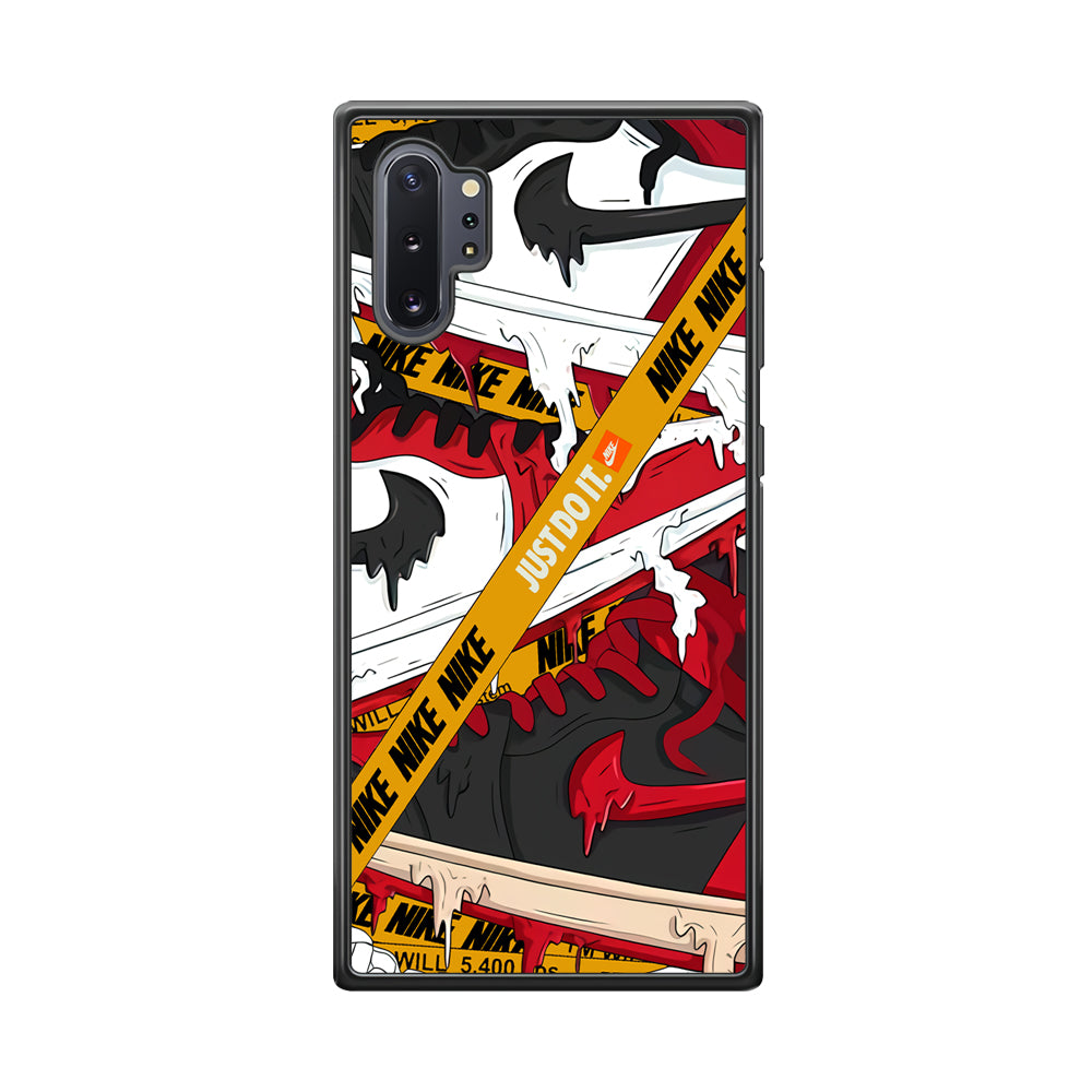 Nike Melt and Drip Samsung Galaxy Note 10 Plus Case-Mobile Phone Case-Rubber Black (2D Case)-Altracase