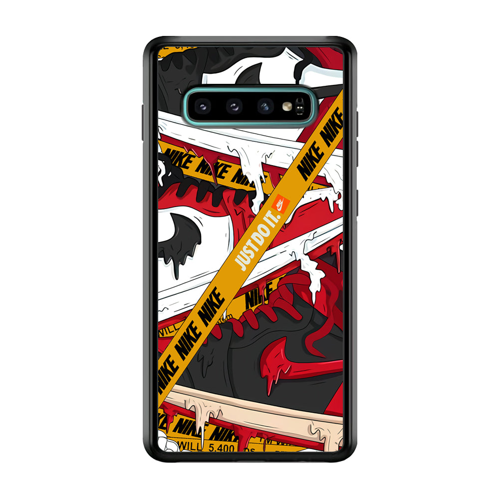 Nike Melt and Drip Samsung Galaxy S10 Case-Mobile Phone Case-Rubber Black (2D Case)-Altracase