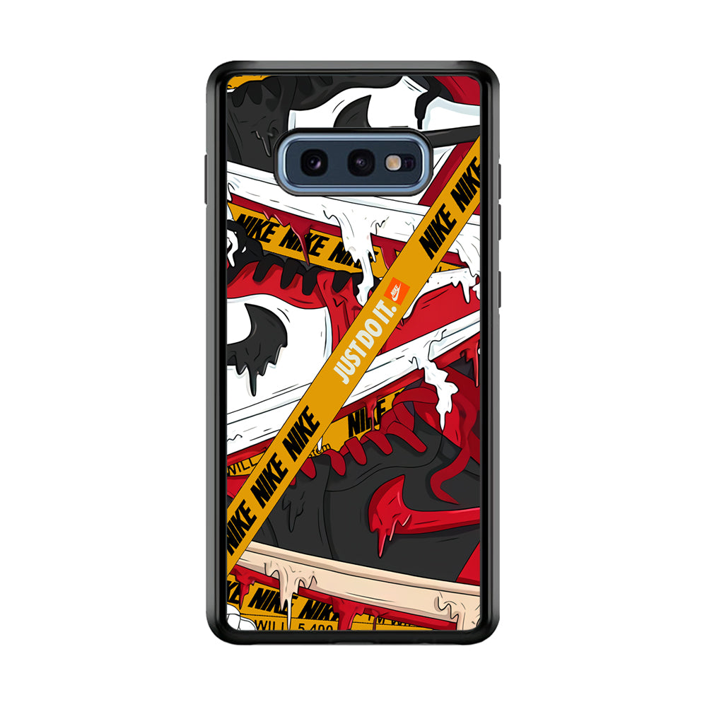 Nike Melt and Drip Samsung Galaxy S10E Case-Mobile Phone Case-Rubber Black (2D Case)-Altracase