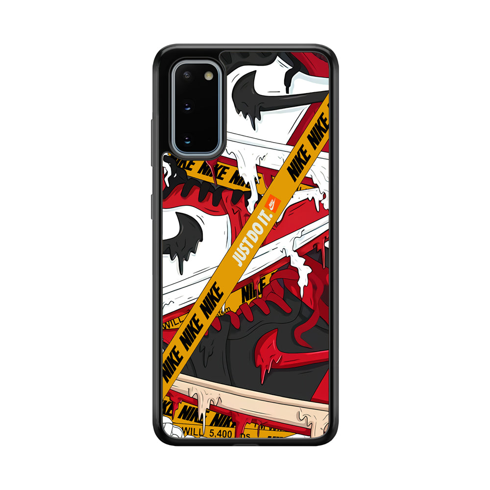 Nike Melt and Drip Samsung Galaxy S20 Case-Mobile Phone Case-Rubber Black (2D Case)-Altracase