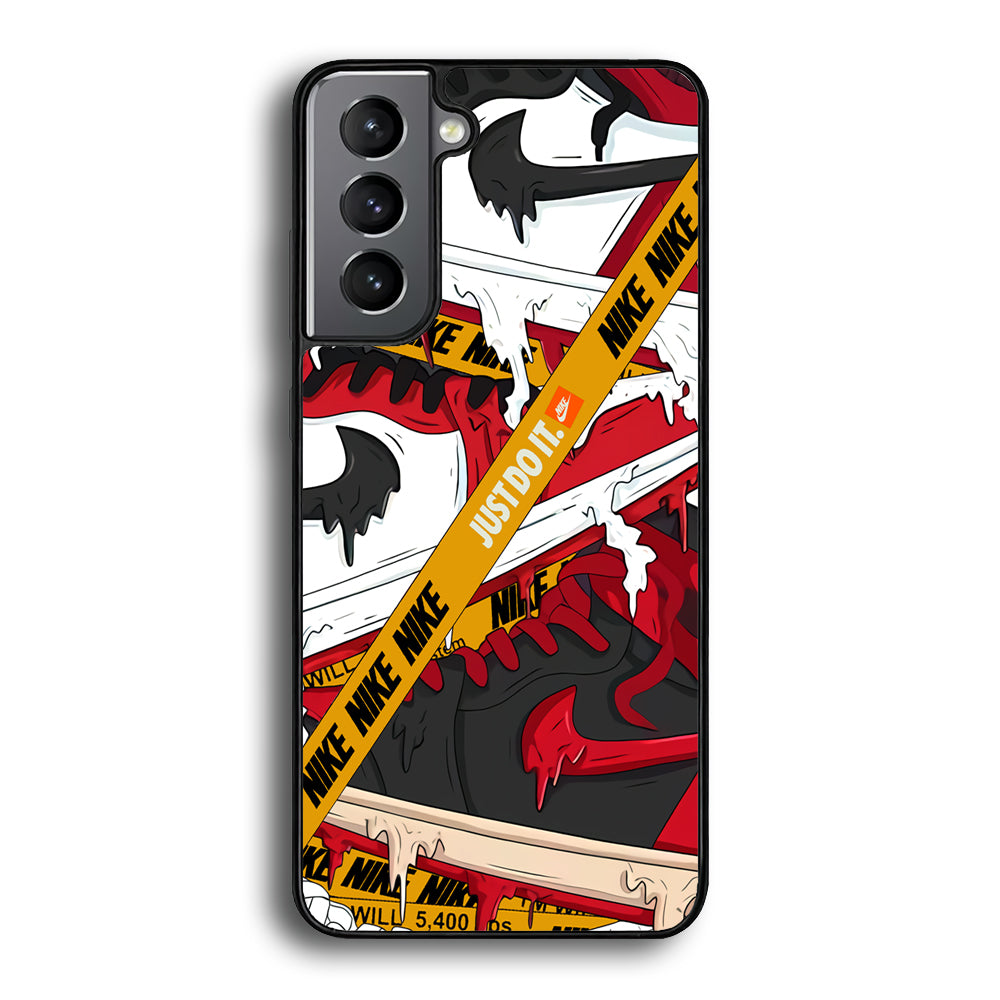 Nike Melt and Drip Samsung Galaxy S23 Case-Mobile Phone Case-Rubber Black (2D Case)-Altracase
