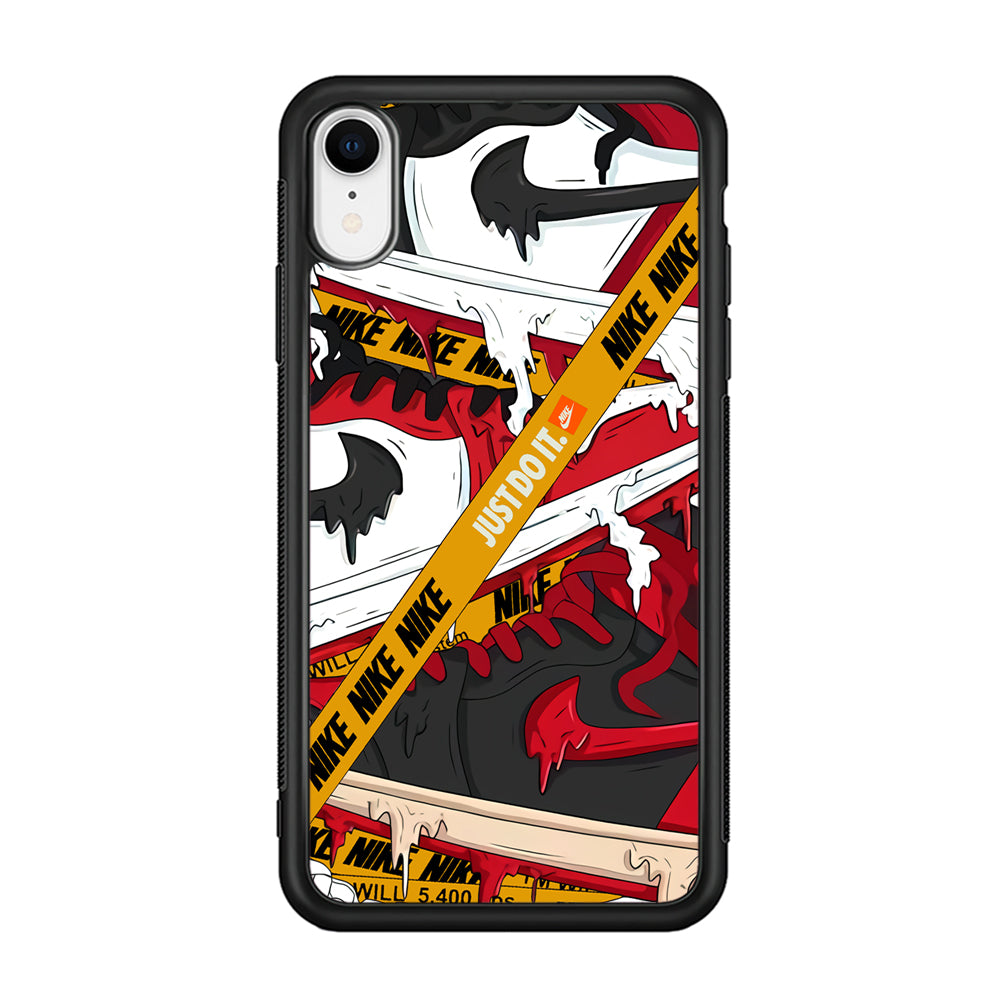 Nike Melt and Drip iPhone XR Case-Mobile Phone Case-Rubber Black (2D Case)-Altracase