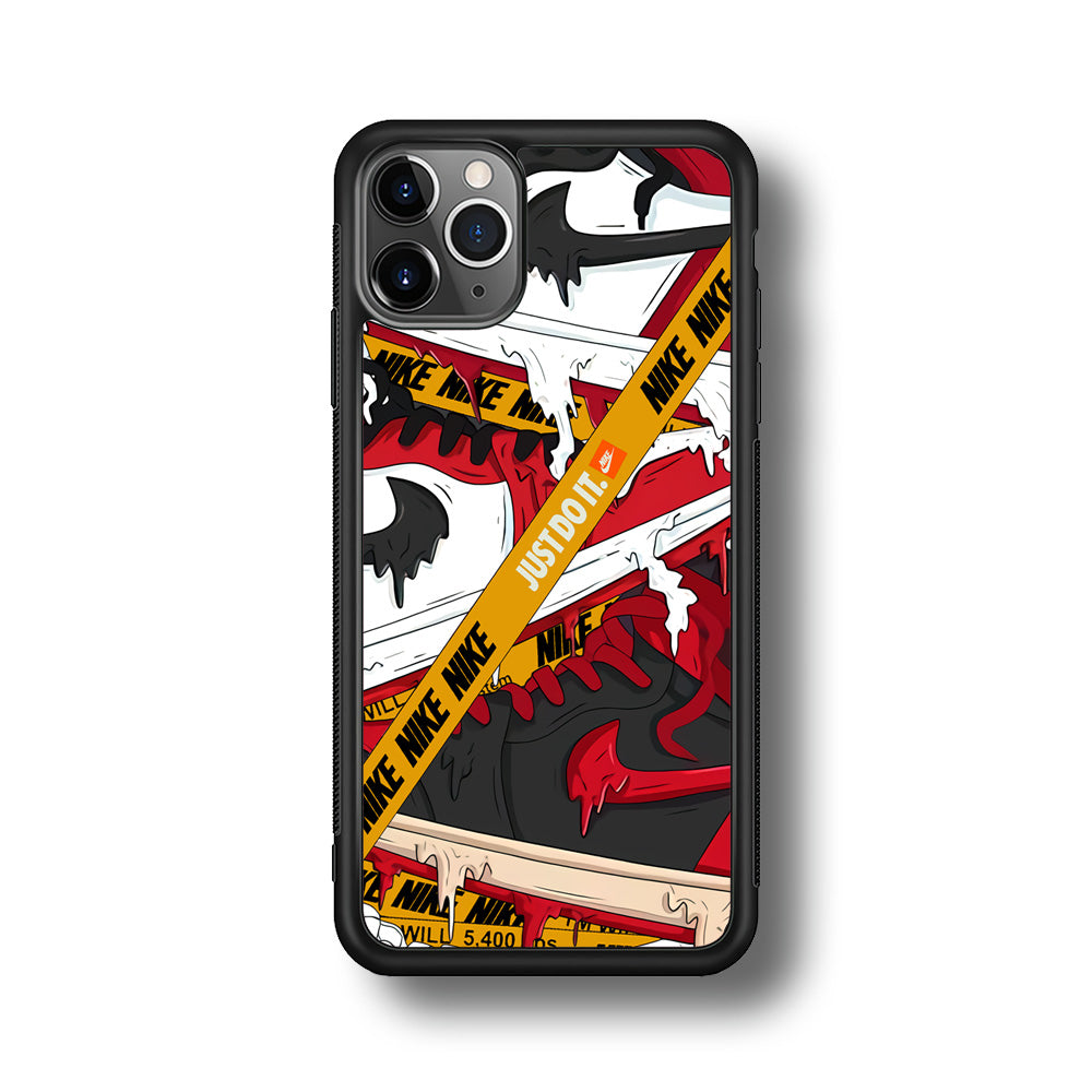 Nike Melt and Drip iPhone 11 Pro Max Case-Mobile Phone Case-Rubber Black (2D Case)-Altracase