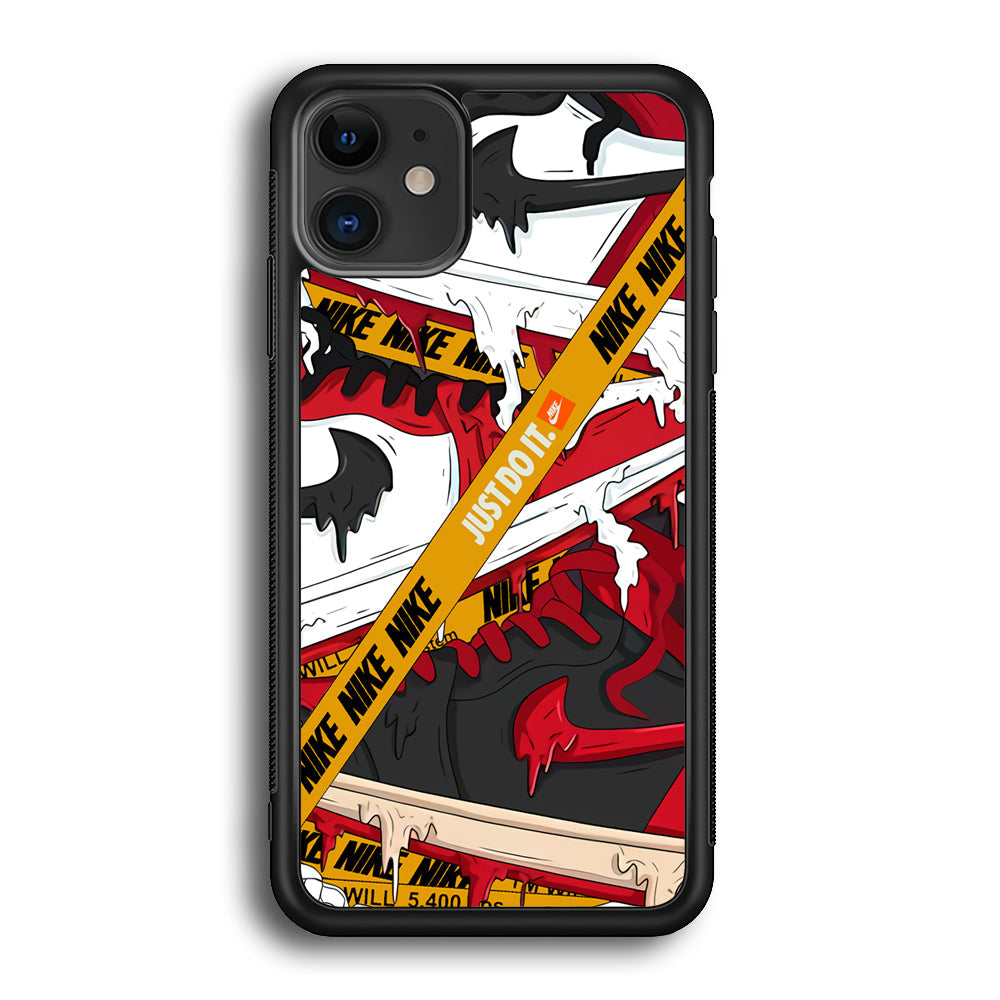 Nike Melt and Drip iPhone 12 Mini Case-Mobile Phone Case-Rubber Black (2D Case)-Altracase