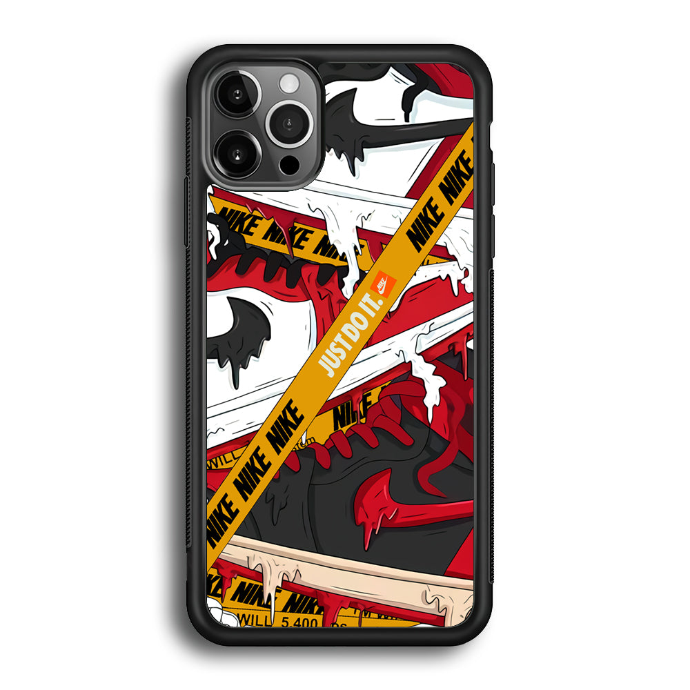 Nike Melt and Drip iPhone 12 Pro Max Case-Mobile Phone Case-Rubber Black (2D Case)-Altracase