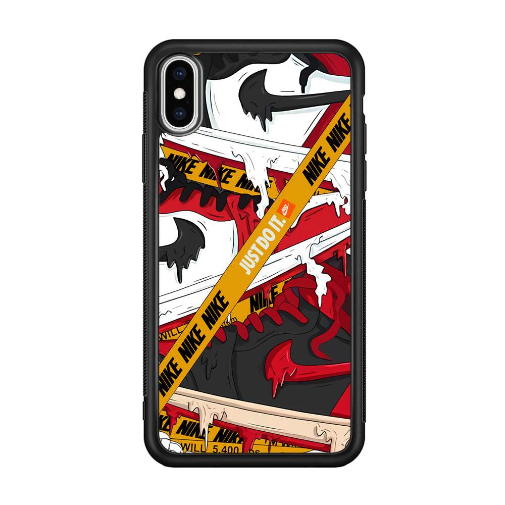 Nike Melt and Drip iPhone Xs Max Case-Mobile Phone Case-Rubber Black (2D Case)-Altracase