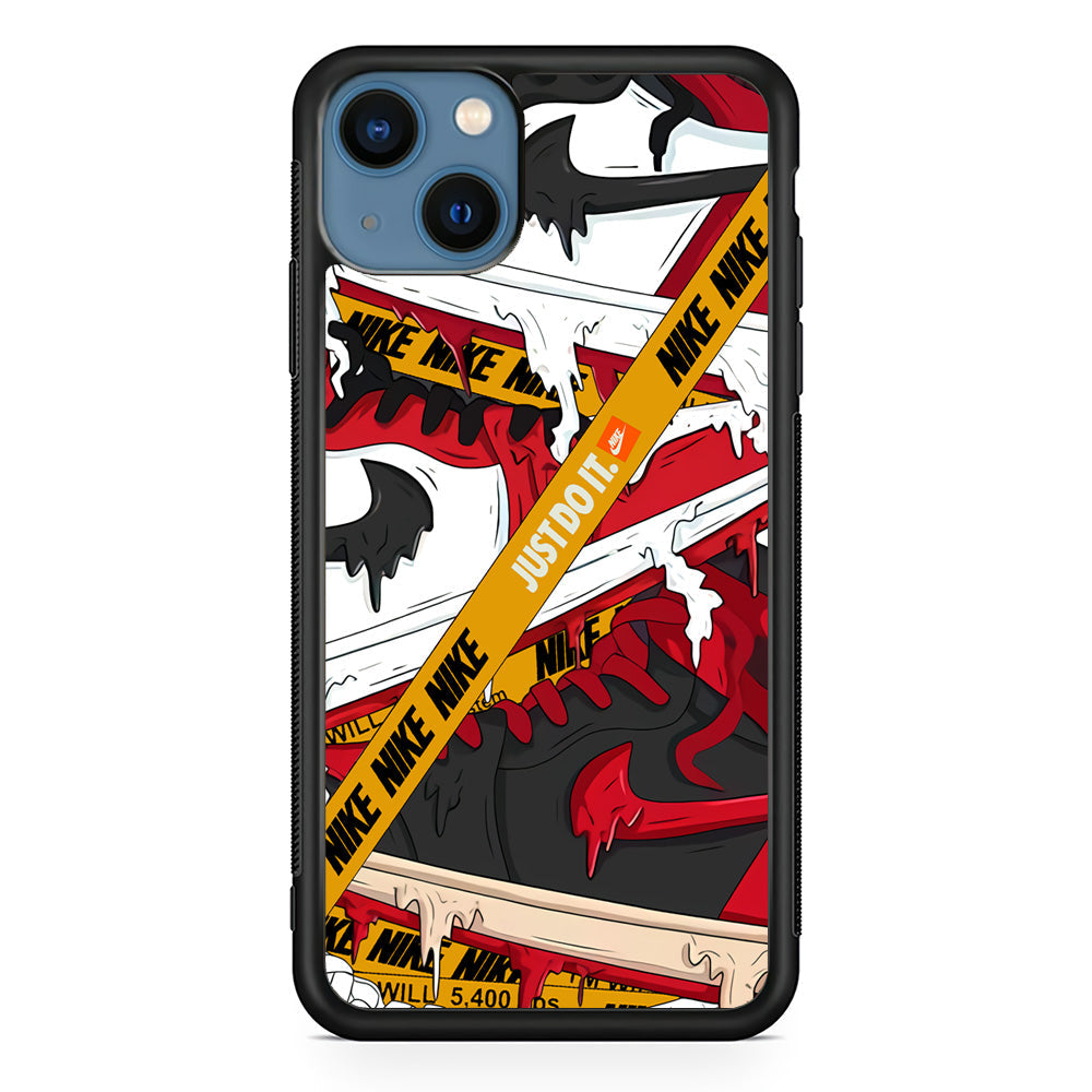 Nike Melt and Drip iPhone 15 Plus Case-Mobile Phone Case-Rubber Black (2D Case)-Altracase