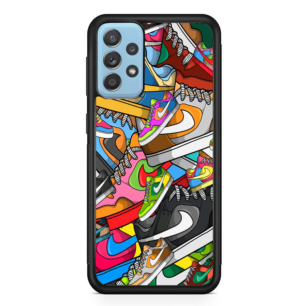 Nike Mix Shoes Samsung Galaxy A72 Case-Mobile Phone Case-Rubber Black (2D Case)-Altracase