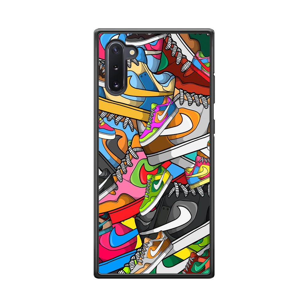 Nike Mix Shoes Samsung Galaxy Note 10 Case-Mobile Phone Case-Rubber Black (2D Case)-Altracase