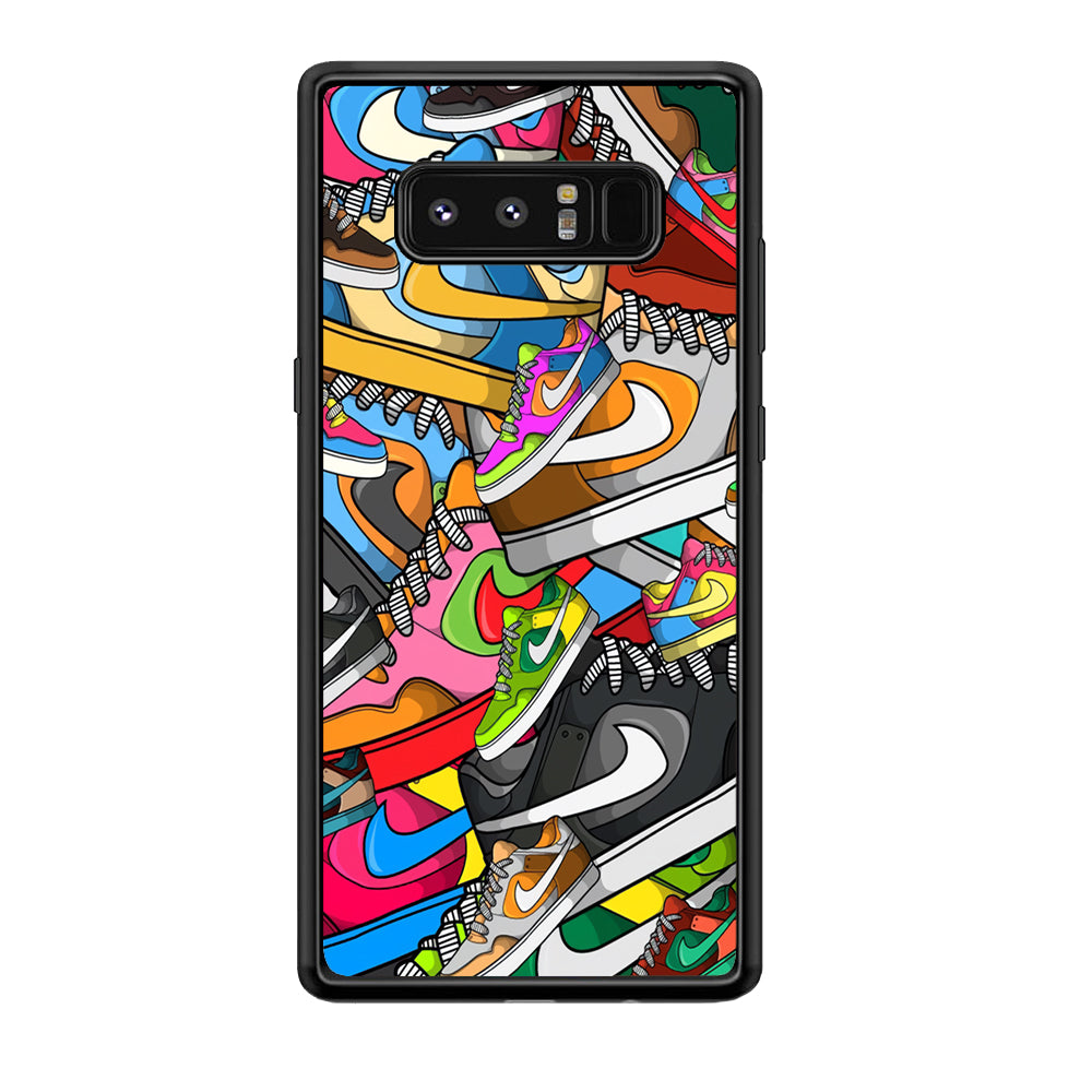 Nike Mix Shoes Samsung Galaxy Note 8 Case-Mobile Phone Case-Rubber Black (2D Case)-Altracase