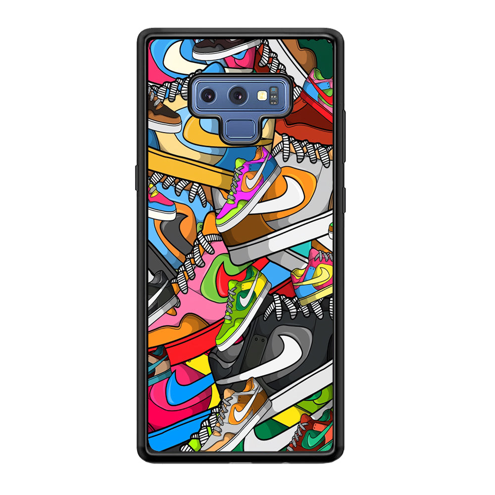 Nike Mix Shoes Samsung Galaxy Note 9 Case-Mobile Phone Case-Rubber Black (2D Case)-Altracase