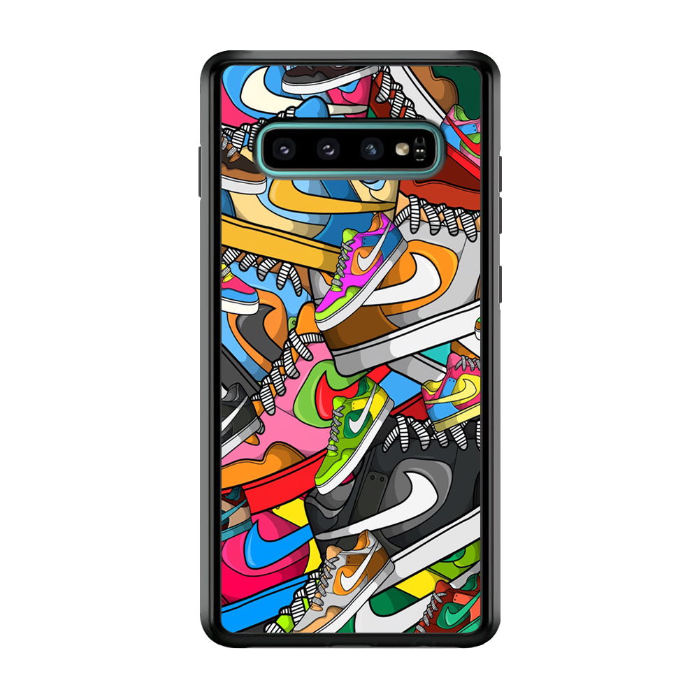Nike Mix Shoes Samsung Galaxy S10 Case-Mobile Phone Case-Rubber Black (2D Case)-Altracase