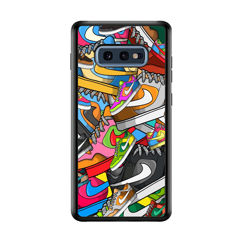 Nike Mix Shoes Samsung Galaxy S10E Case-Mobile Phone Case-Rubber Black (2D Case)-Altracase