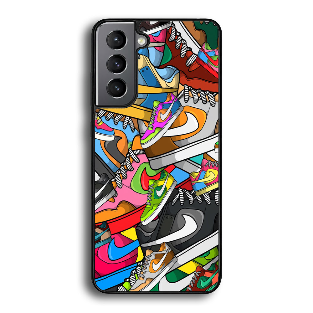 Nike Mix Shoes Samsung Galaxy S23 Plus Case-Mobile Phone Case-Rubber Black (2D Case)-Altracase