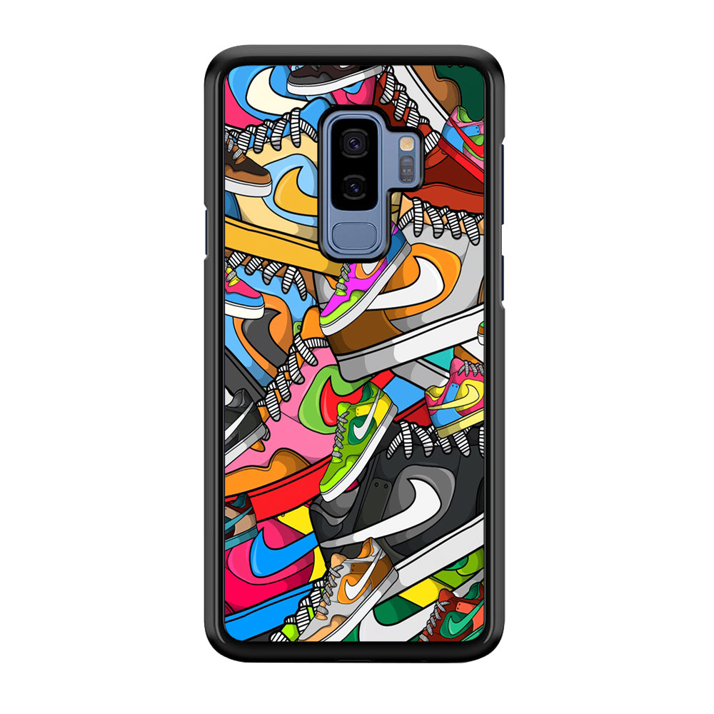 Nike Mix Shoes Samsung Galaxy S9 Plus Case-Mobile Phone Case-Rubber Black (2D Case)-Altracase