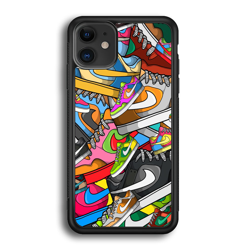 Nike Mix Shoes iPhone 11 Case-Mobile Phone Case-Rubber Black (2D Case)-Altracase