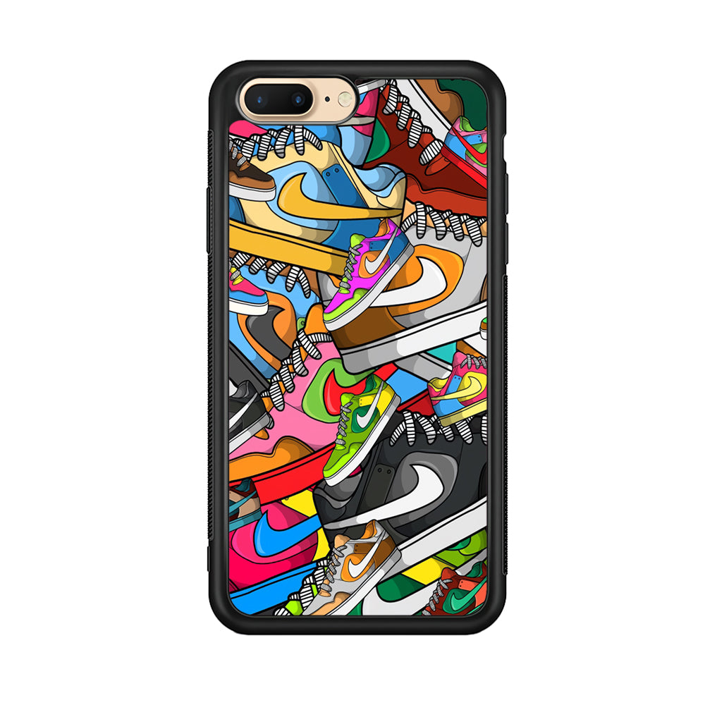 Nike Mix Shoes iPhone 8 Plus Case-Mobile Phone Case-Rubber Black (2D Case)-Altracase
