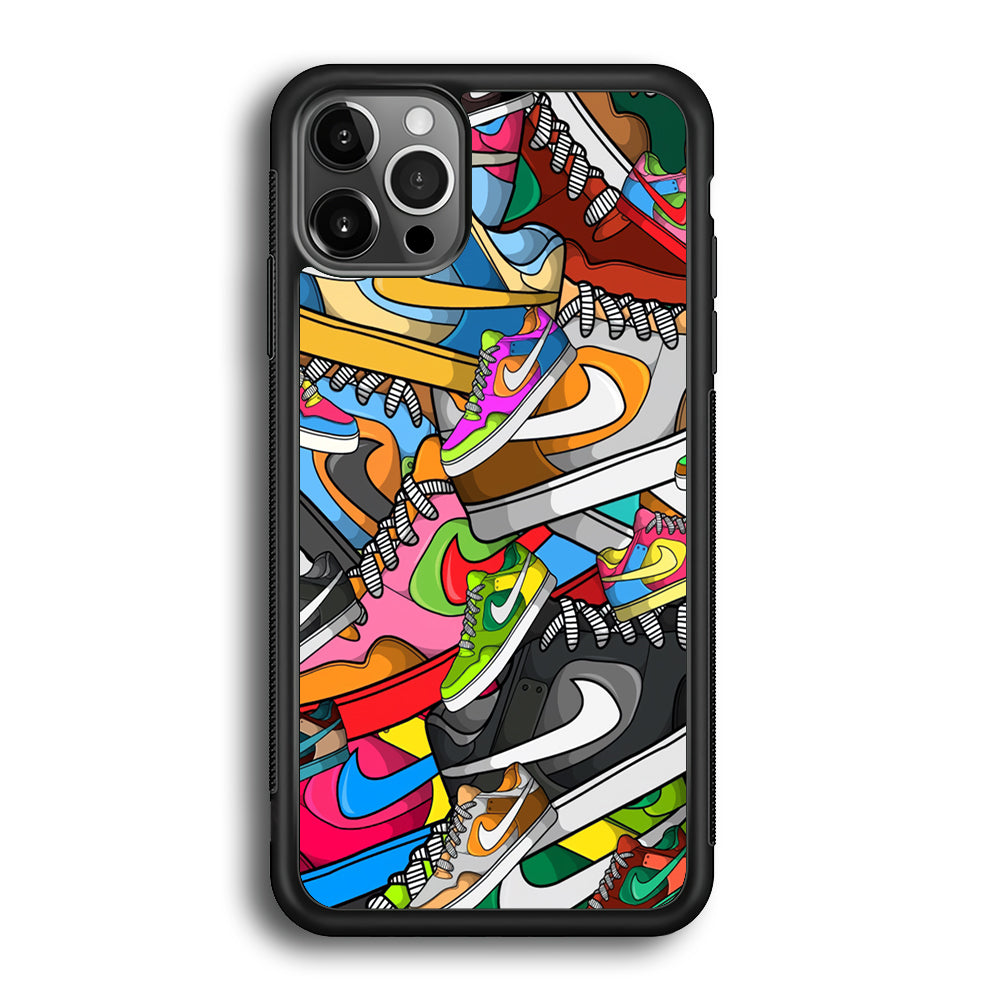 Nike Mix Shoes iPhone 12 Pro Case-Mobile Phone Case-Rubber Black (2D Case)-Altracase