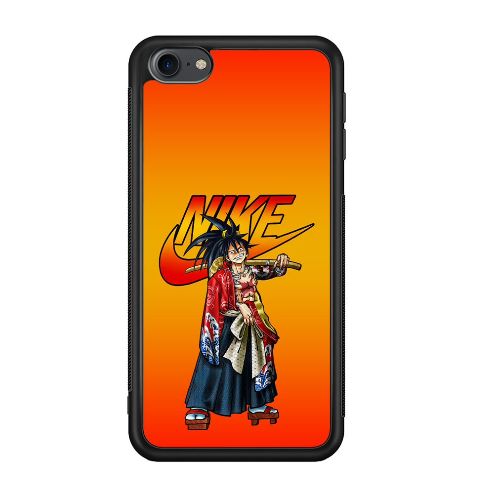 Nike Monkey D Luffy iPod Touch 6 Case-Mobile Phone Case-Rubber Black (2D Case)-Altracase