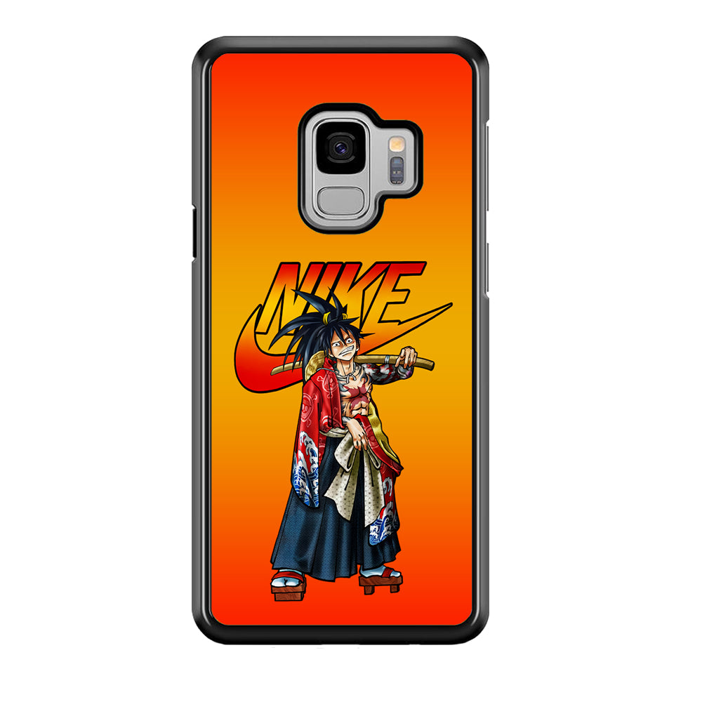 Nike Monkey D Luffy Samsung Galaxy S9 Case-Mobile Phone Case-Rubber Black (2D Case)-Altracase