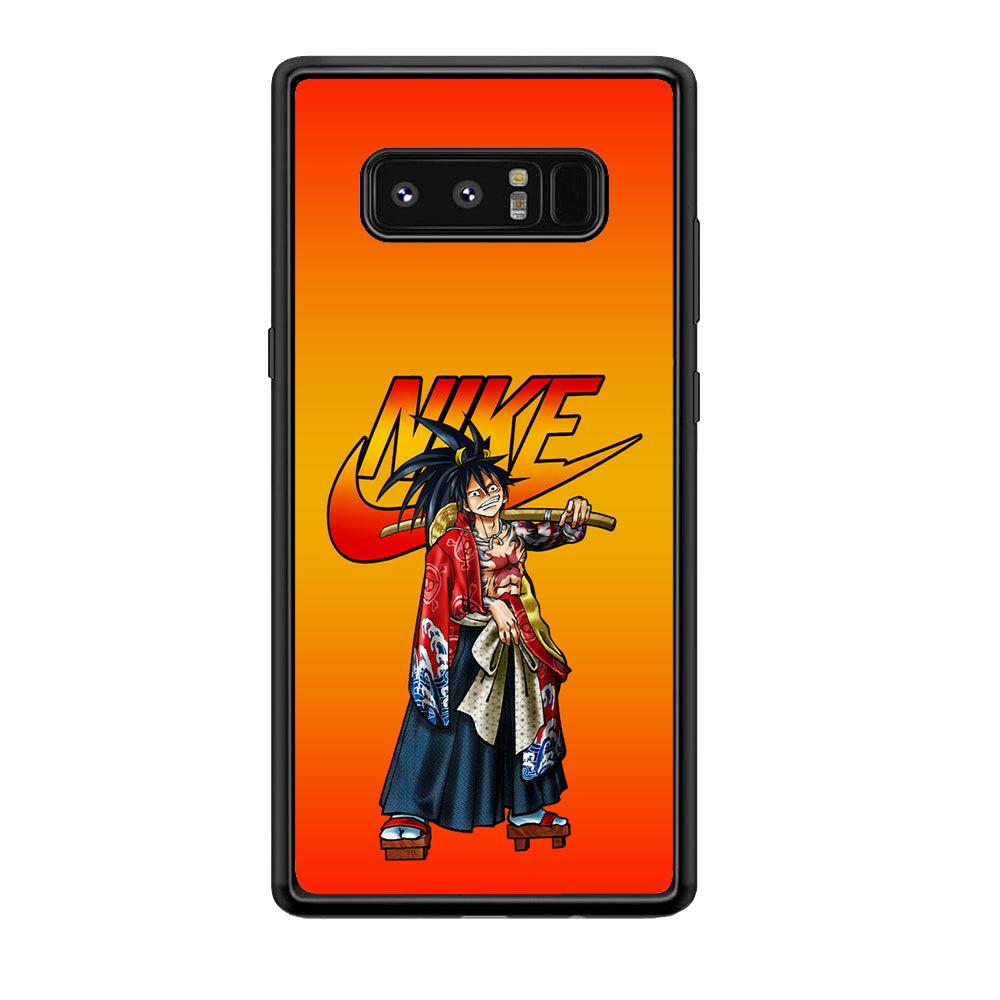Nike Monkey D Luffy Samsung Galaxy Note 8 Case-Mobile Phone Case-Rubber Black (2D Case)-Altracase