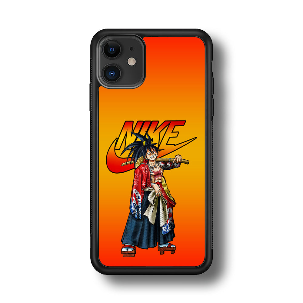 Nike Monkey D Luffy iPhone 11 Case-Mobile Phone Case-Rubber Black (2D Case)-Altracase