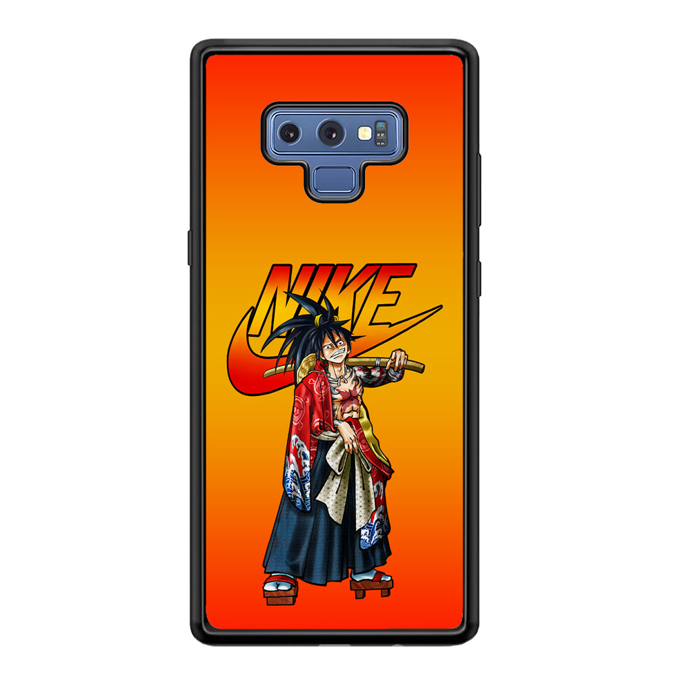 Nike Monkey D Luffy Samsung Galaxy Note 9 Case-Mobile Phone Case-Rubber Black (2D Case)-Altracase