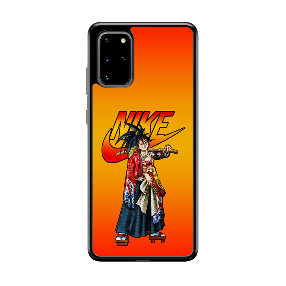 Nike Monkey D Luffy Samsung Galaxy S20 Plus Case-Mobile Phone Case-Rubber Black (2D Case)-Altracase