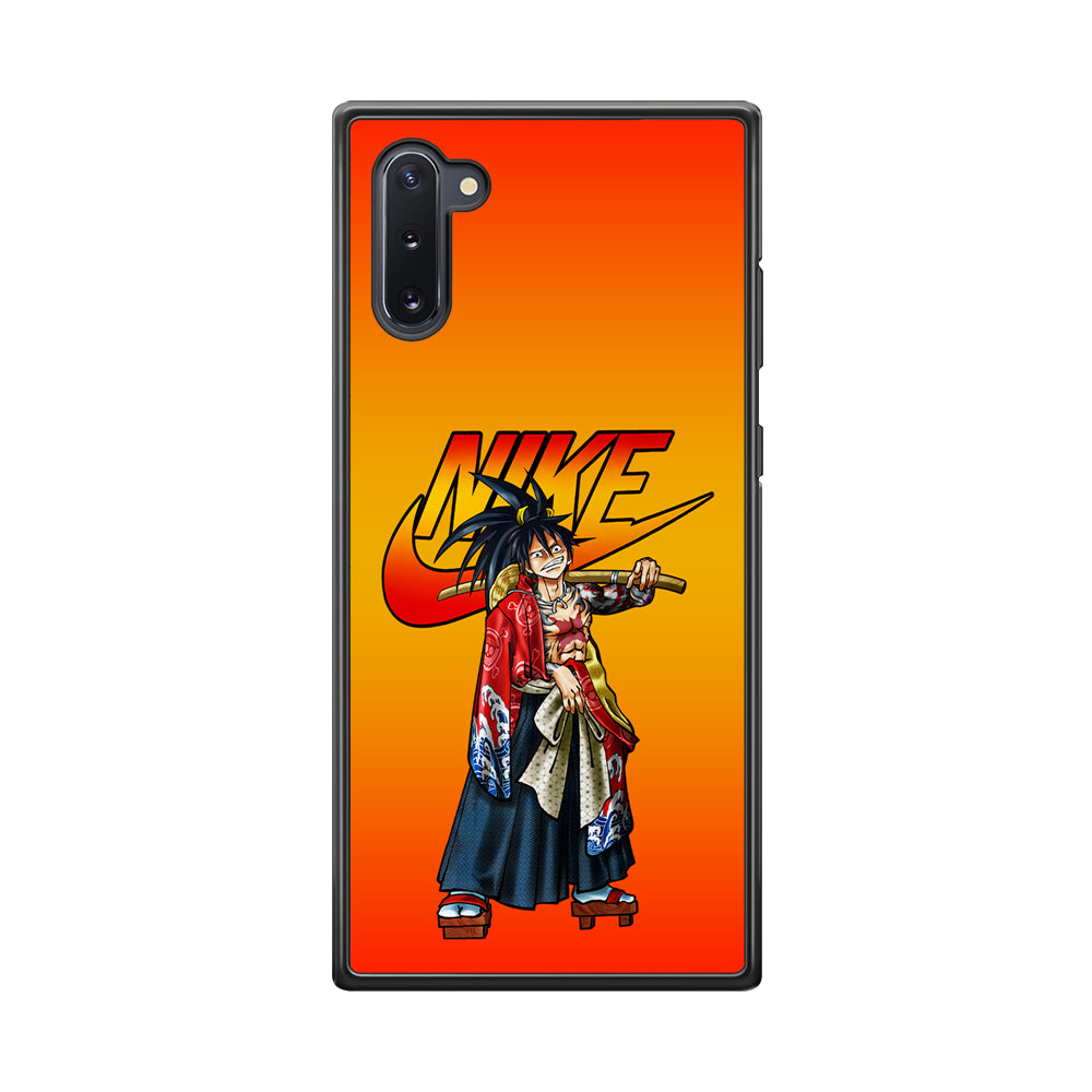 Nike Monkey D Luffy Samsung Galaxy Note 10 Case-Mobile Phone Case-Rubber Black (2D Case)-Altracase