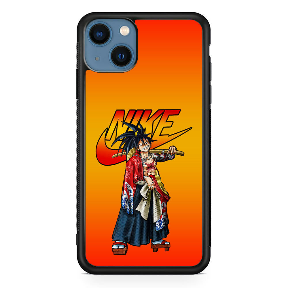 Nike Monkey D Luffy iPhone 14 Case-Mobile Phone Case-Rubber Black (2D Case)-Altracase