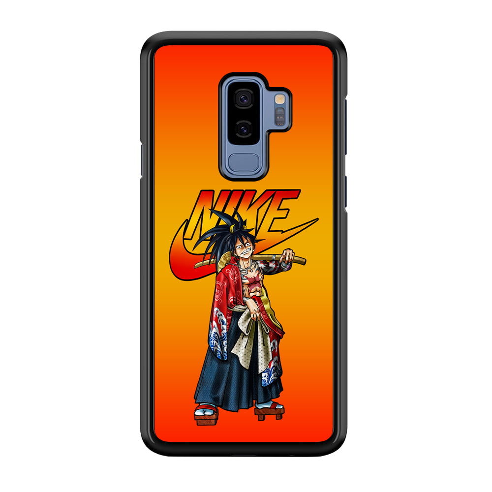 Nike Monkey D Luffy Samsung Galaxy S9 Plus Case-Mobile Phone Case-Rubber Black (2D Case)-Altracase