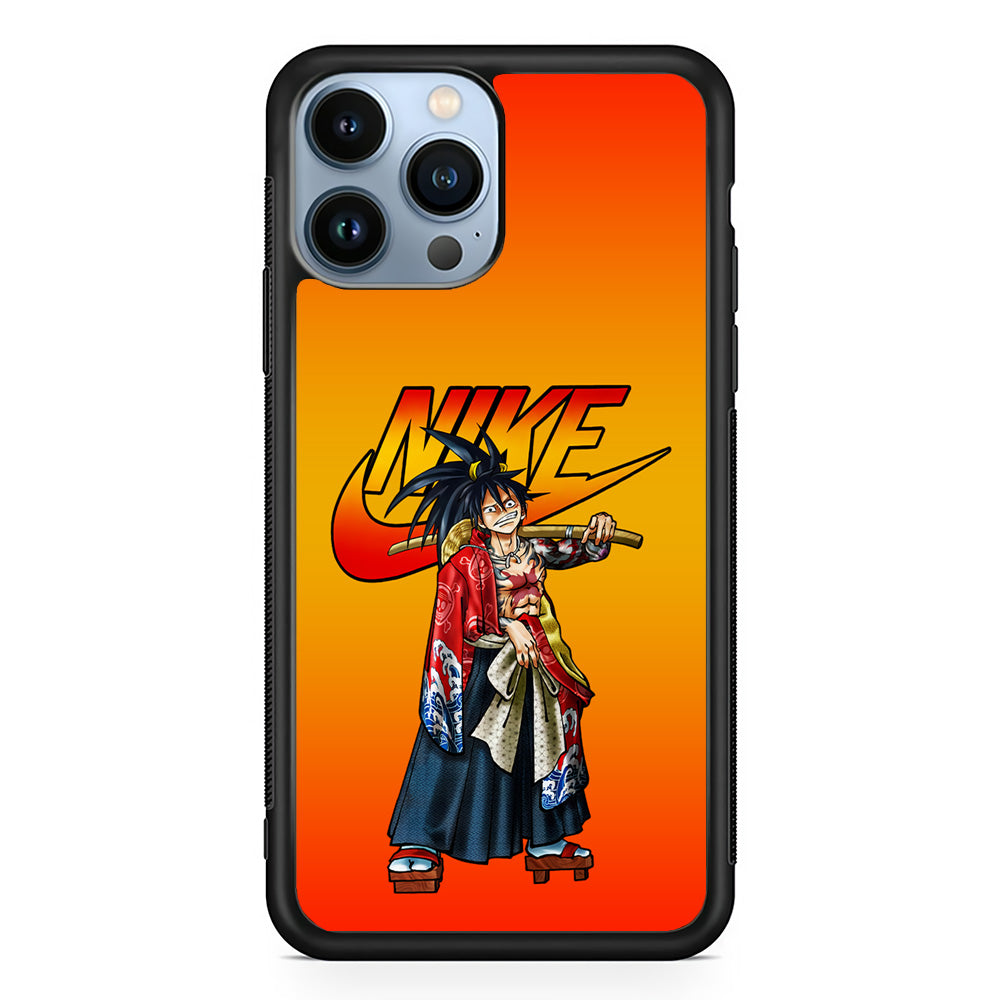 Nike Monkey D Luffy iPhone 14 Pro Case-Mobile Phone Case-Rubber Black (2D Case)-Altracase