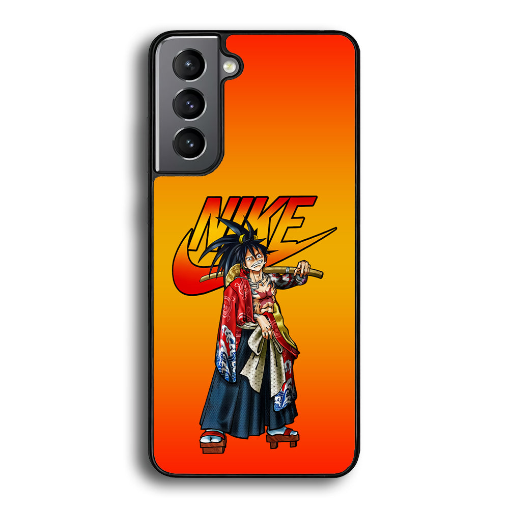 Nike Monkey D Luffy Samsung Galaxy S22 Plus Case-Mobile Phone Case-Rubber Black (2D Case)-Altracase
