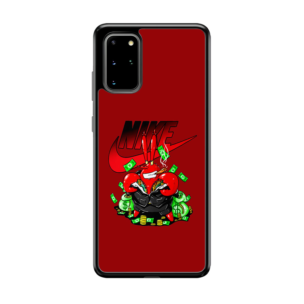 Nike Mr. Krabs Gangster Samsung Galaxy S20 Plus Case-Mobile Phone Case-Rubber Black (2D Case)-Altracase