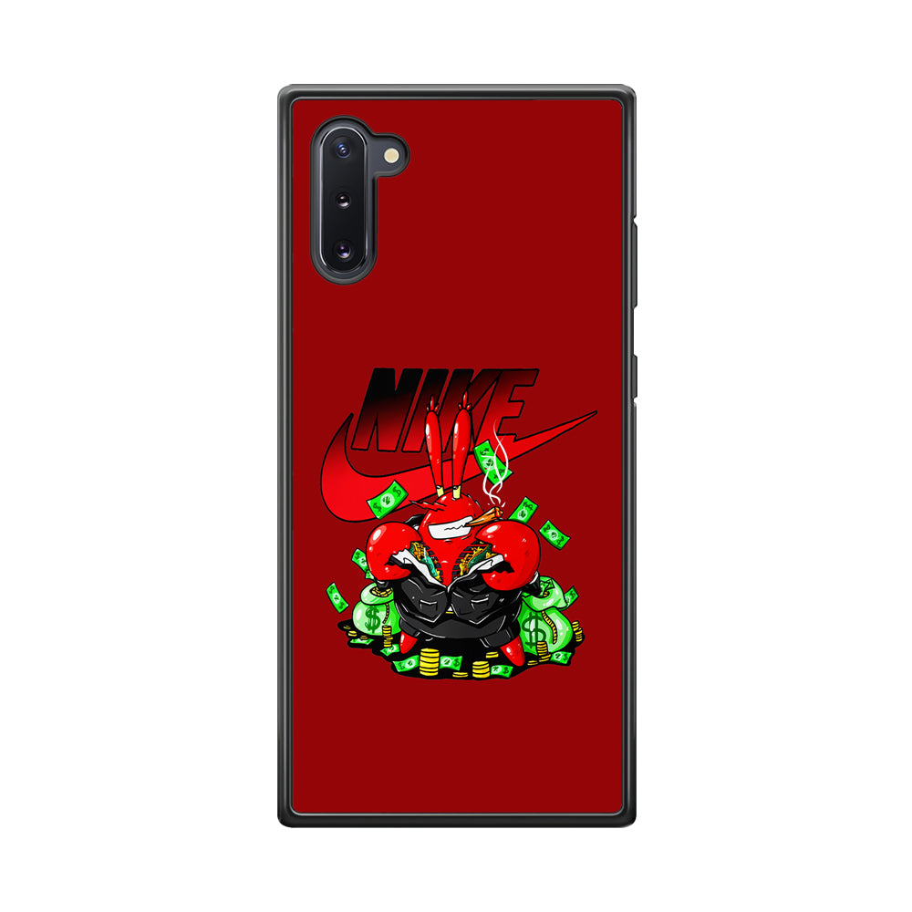 Nike Mr. Krabs Gangster Samsung Galaxy Note 10 Case-Mobile Phone Case-Rubber Black (2D Case)-Altracase