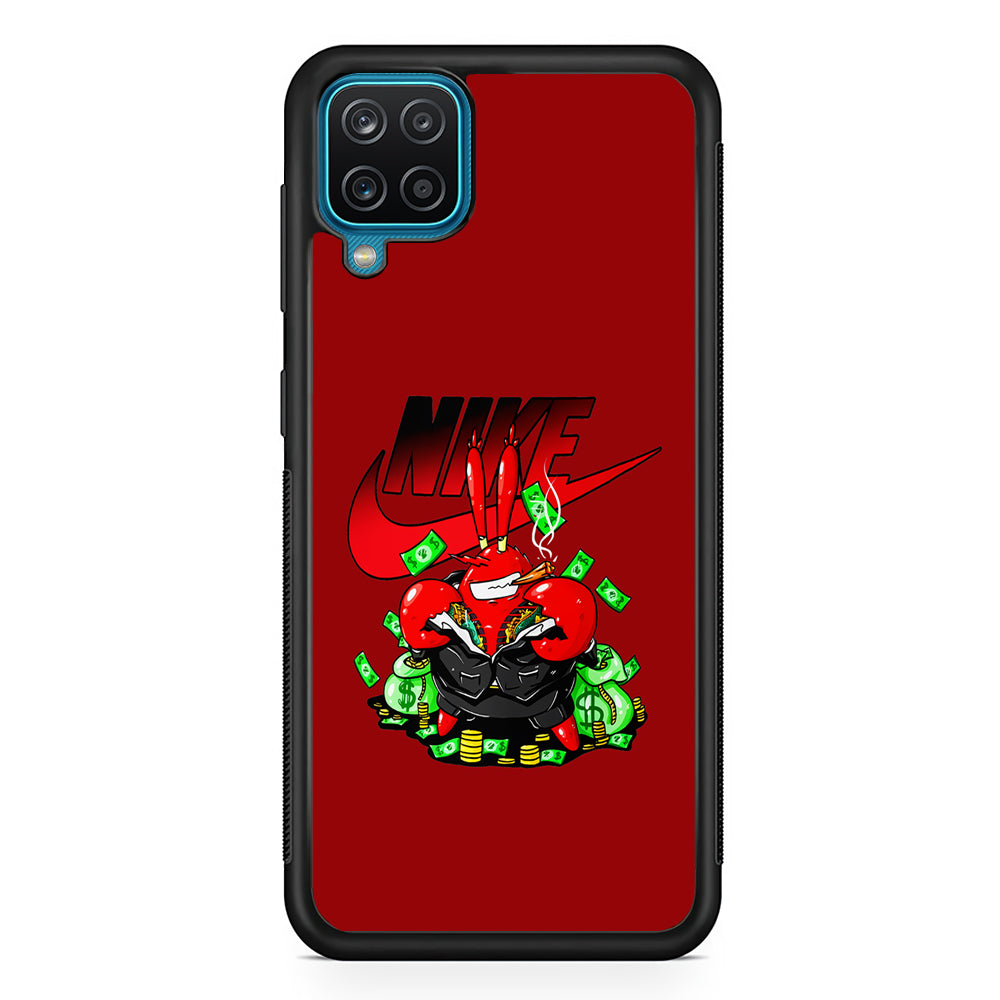 Nike Mr. Krabs Gangster Samsung Galaxy A12 Case-Mobile Phone Case-Rubber Black (2D Case)-Altracase