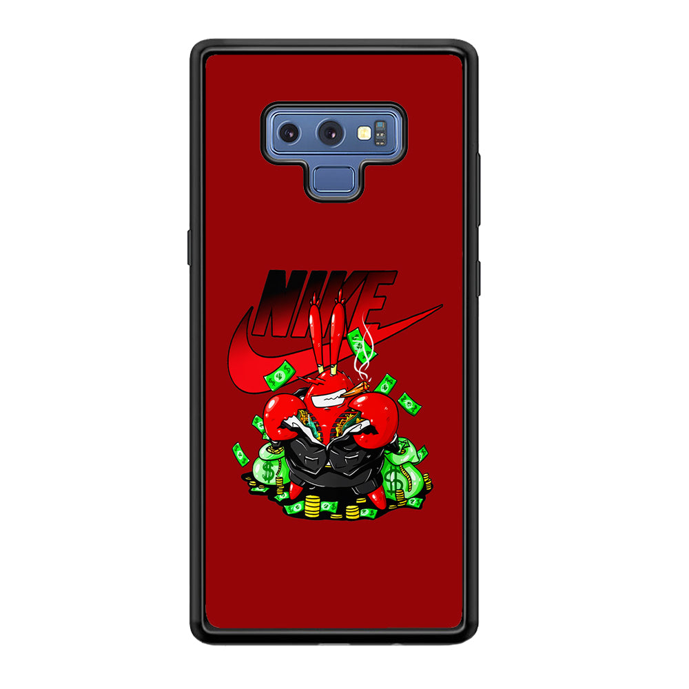 Nike Mr. Krabs Gangster Samsung Galaxy Note 9 Case-Mobile Phone Case-Rubber Black (2D Case)-Altracase