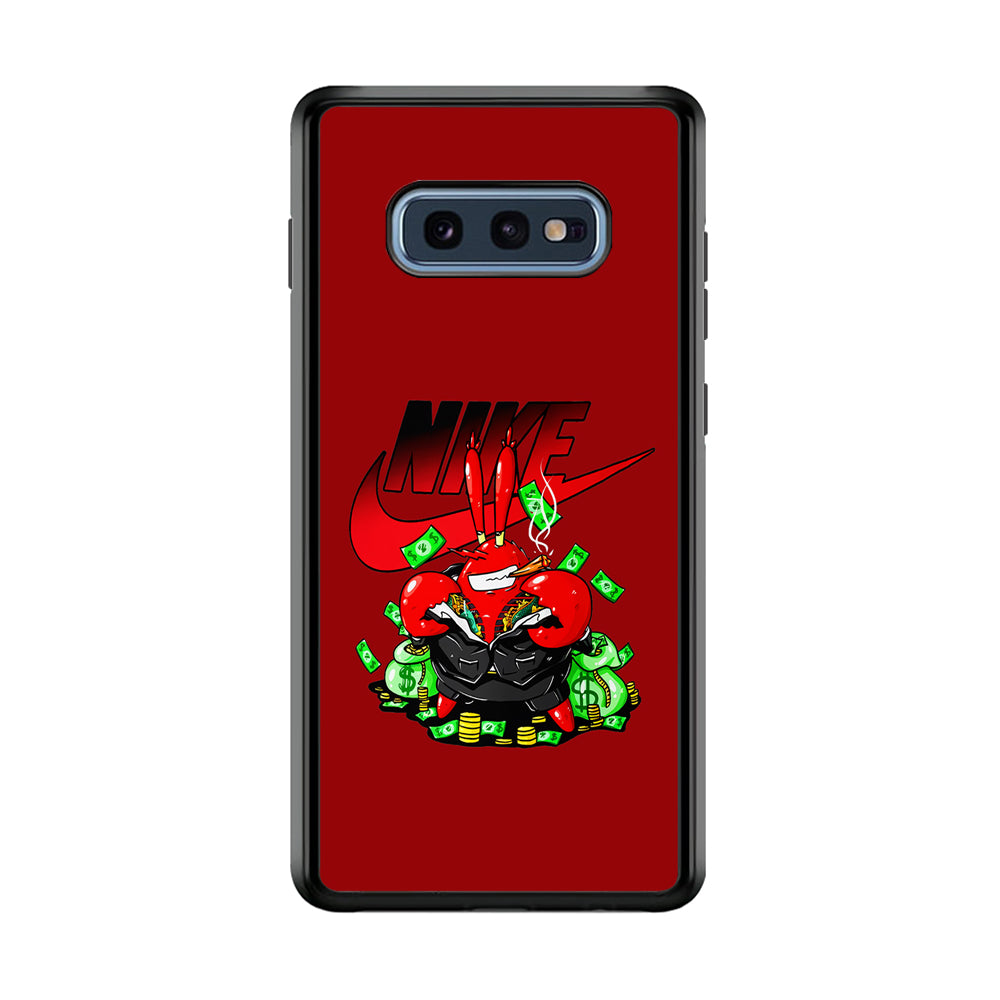 Nike Mr. Krabs Gangster Samsung Galaxy S10E Case-Mobile Phone Case-Rubber Black (2D Case)-Altracase
