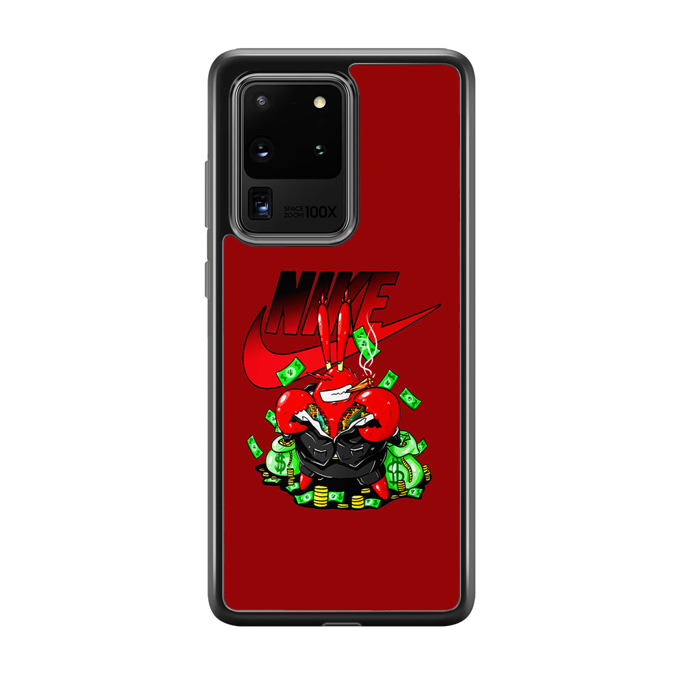 Nike Mr. Krabs Gangster Samsung Galaxy S20 Ultra Case-Mobile Phone Case-Rubber Black (2D Case)-Altracase