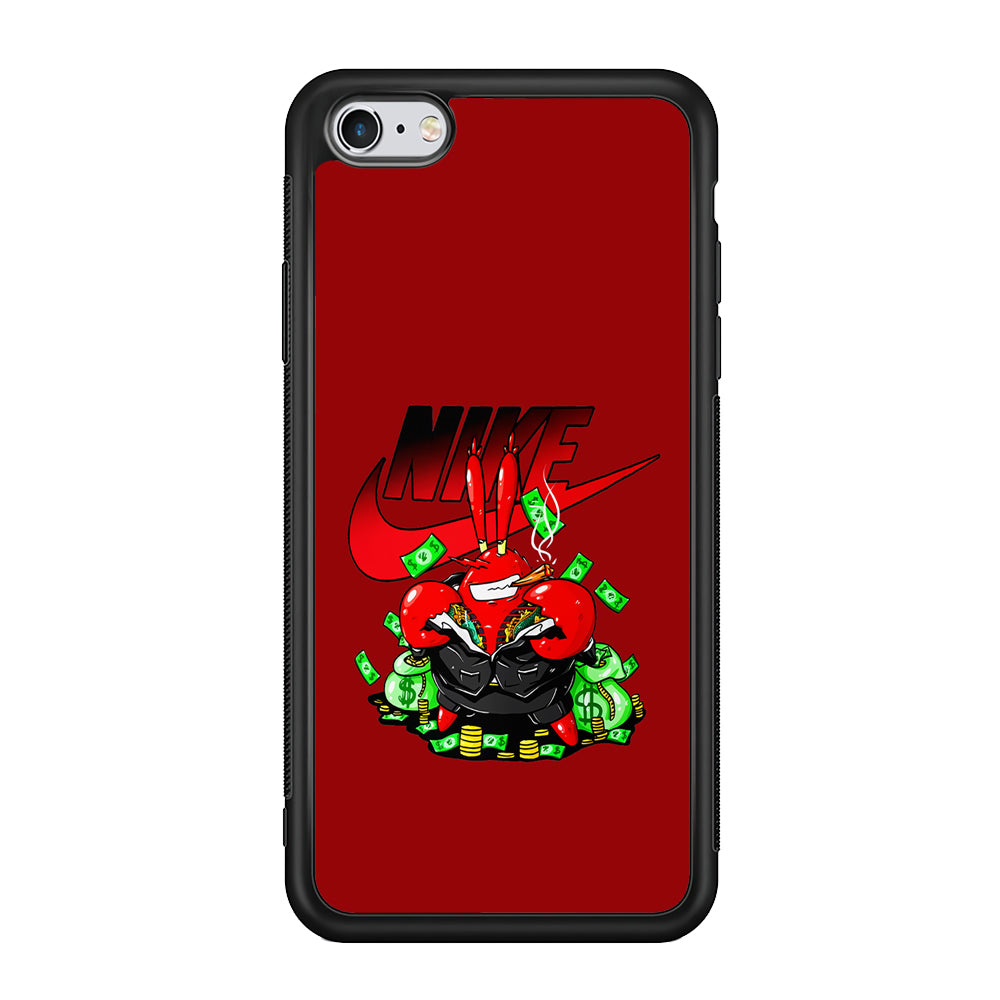 Nike Mr. Krabs Gangster iPhone 6 Plus | 6s Plus Case-Mobile Phone Case-Rubber Black (2D Case)-Altracase