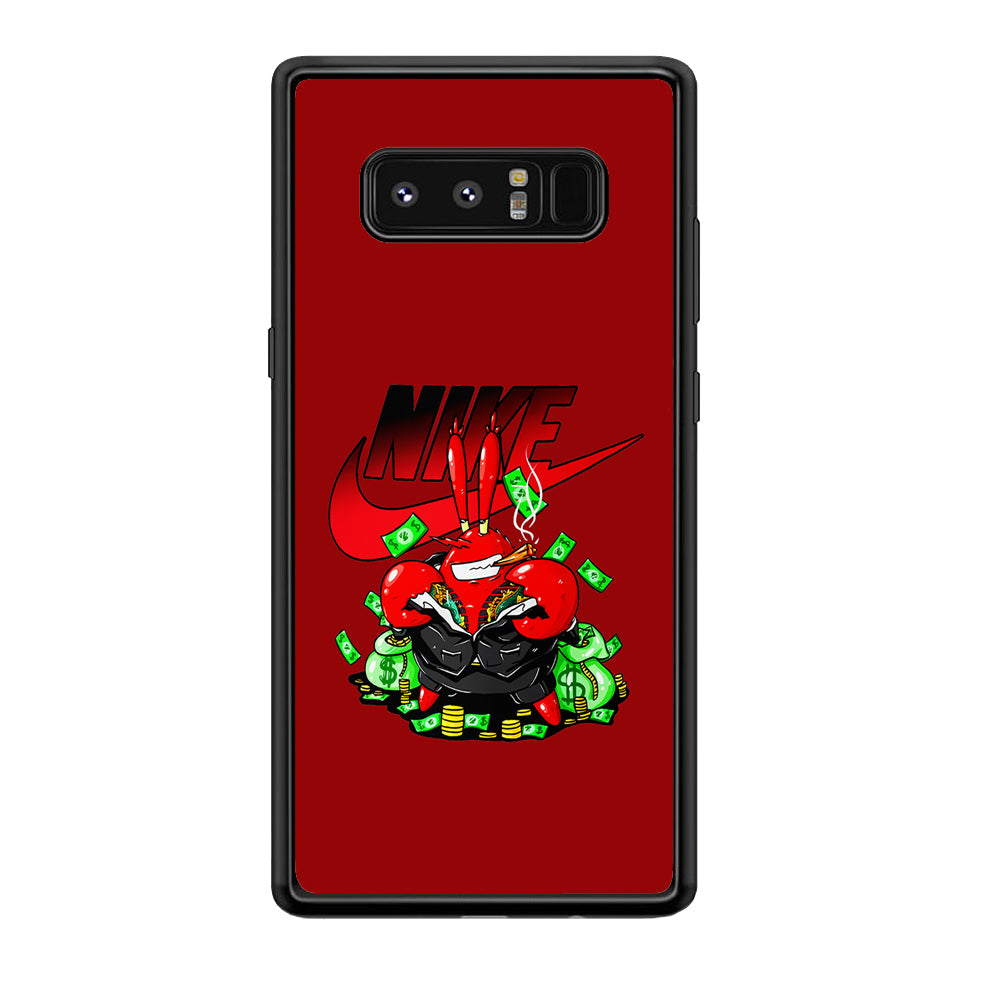 Nike Mr. Krabs Gangster Samsung Galaxy Note 8 Case-Mobile Phone Case-Rubber Black (2D Case)-Altracase