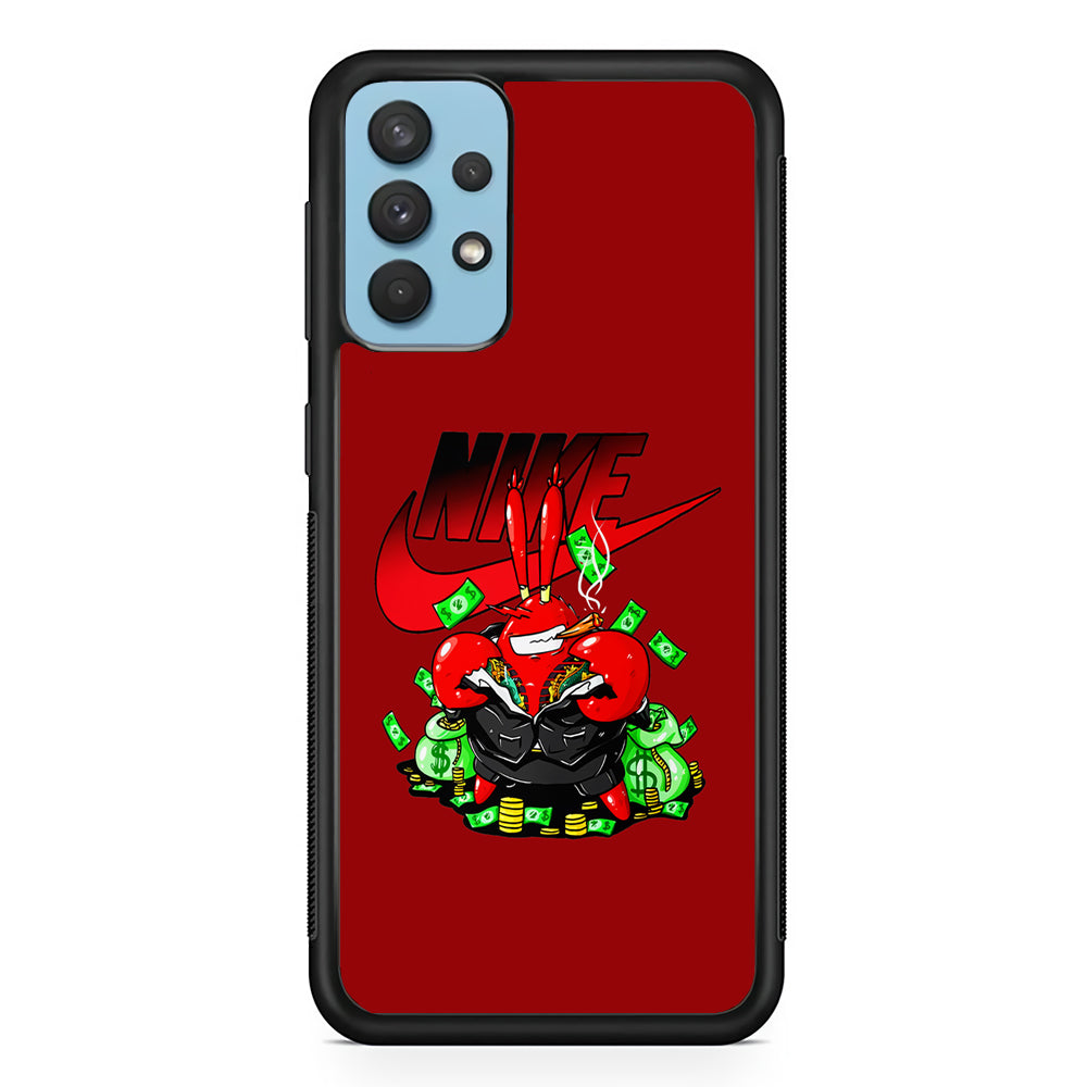 Nike Mr. Krabs Gangster Samsung Galaxy A32 Case-Mobile Phone Case-Rubber Black (2D Case)-Altracase
