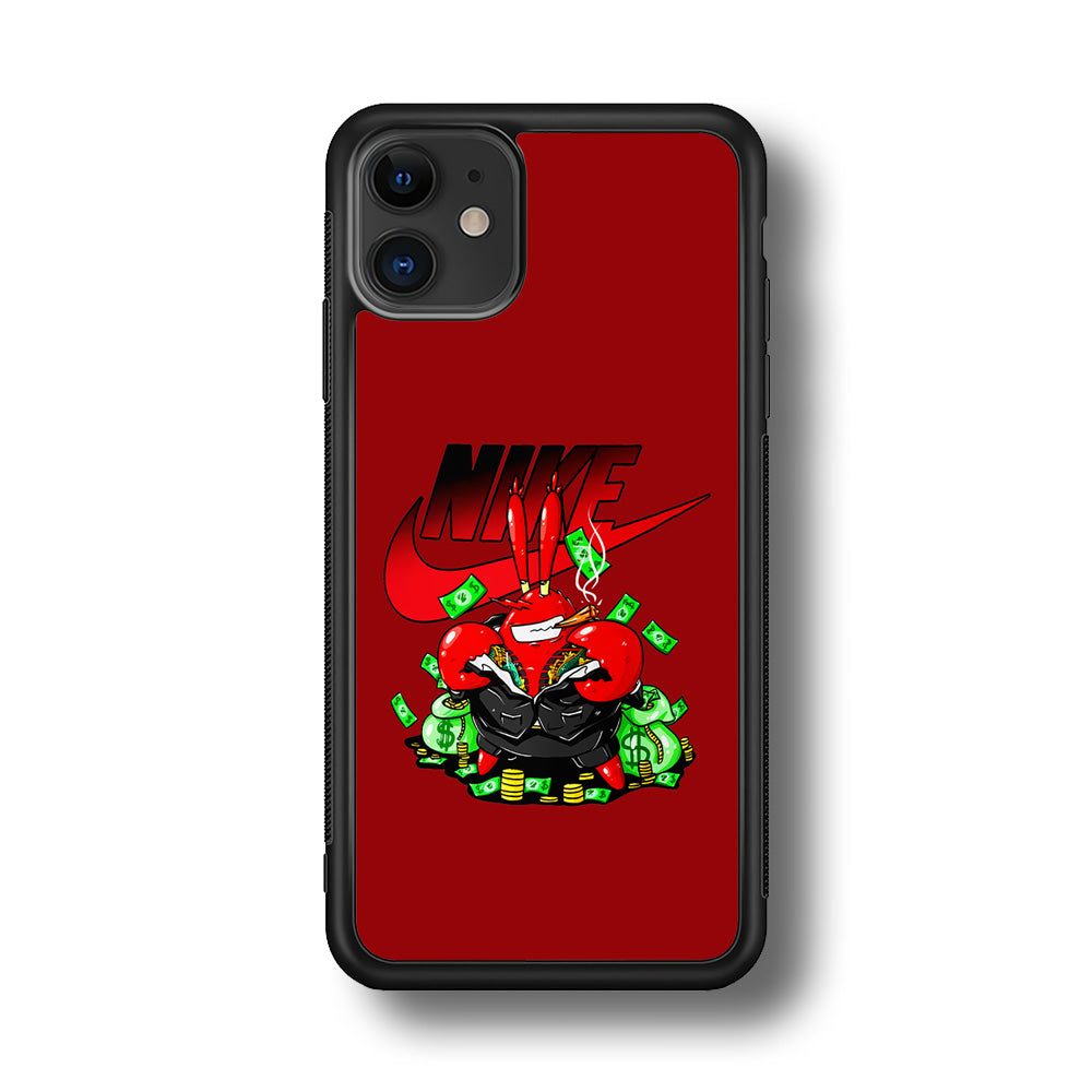 Nike Mr. Krabs Gangster iPhone 11 Case-Mobile Phone Case-Rubber Black (2D Case)-Altracase