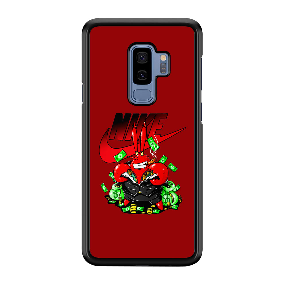 Nike Mr. Krabs Gangster Samsung Galaxy S9 Plus Case-Mobile Phone Case-Rubber Black (2D Case)-Altracase