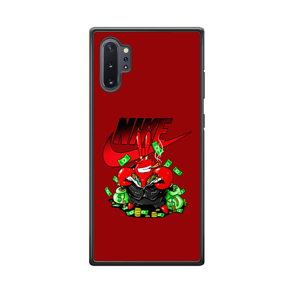Nike Mr. Krabs Gangster Samsung Galaxy Note 10 Plus Case-Mobile Phone Case-Rubber Black (2D Case)-Altracase